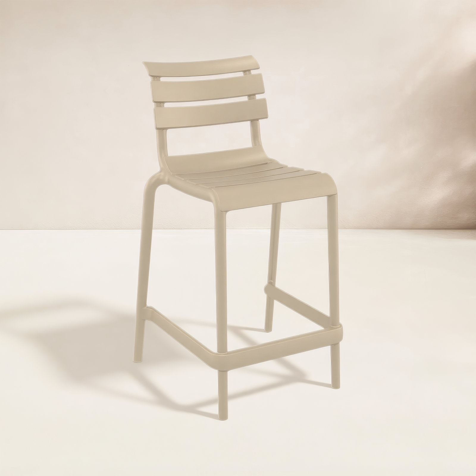 Ruta Patio Bar Stool, Taupe, 25.60"