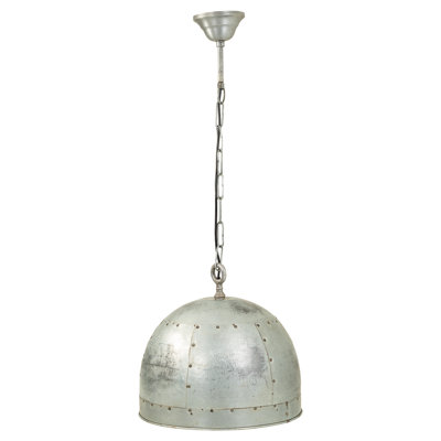 Hurley 1 - Light Silver Drum Pendant