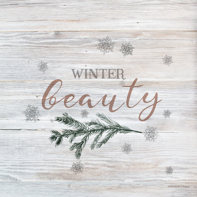 «Winter Beauty II» par Bluebird Barn - impression, H 12 po x l 12 po, No, Toile tendue