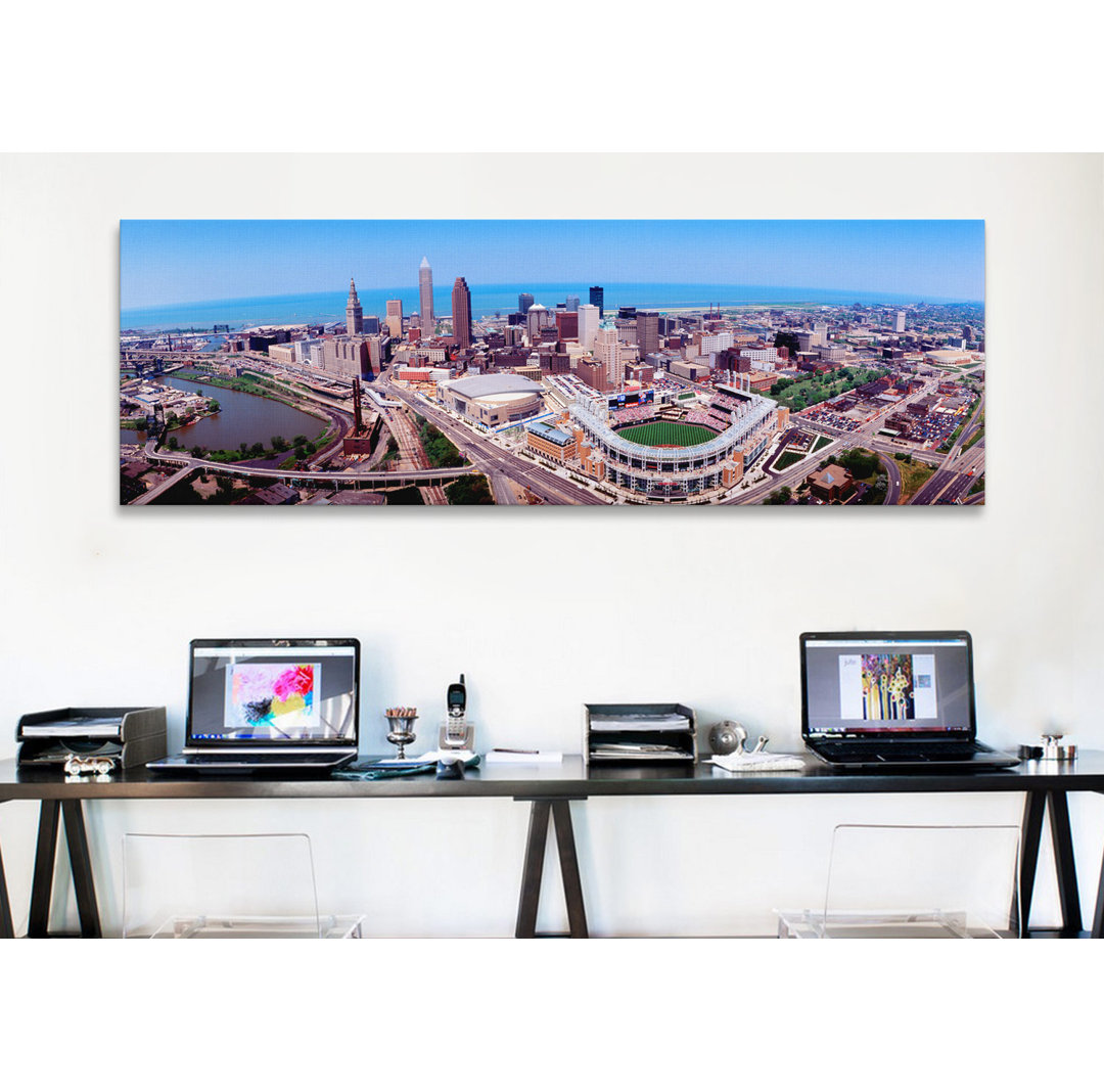 " Aerial View Of Jacobs Field, Cleveland, Ohio, USA " by Panoramic Images Ebern Designs 