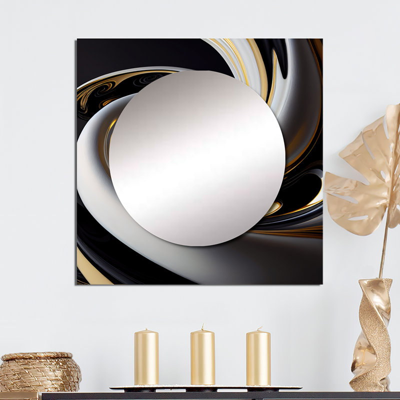 Trenadi - Modern Square Living Room Wall Mirror Art, 36" x 36"
