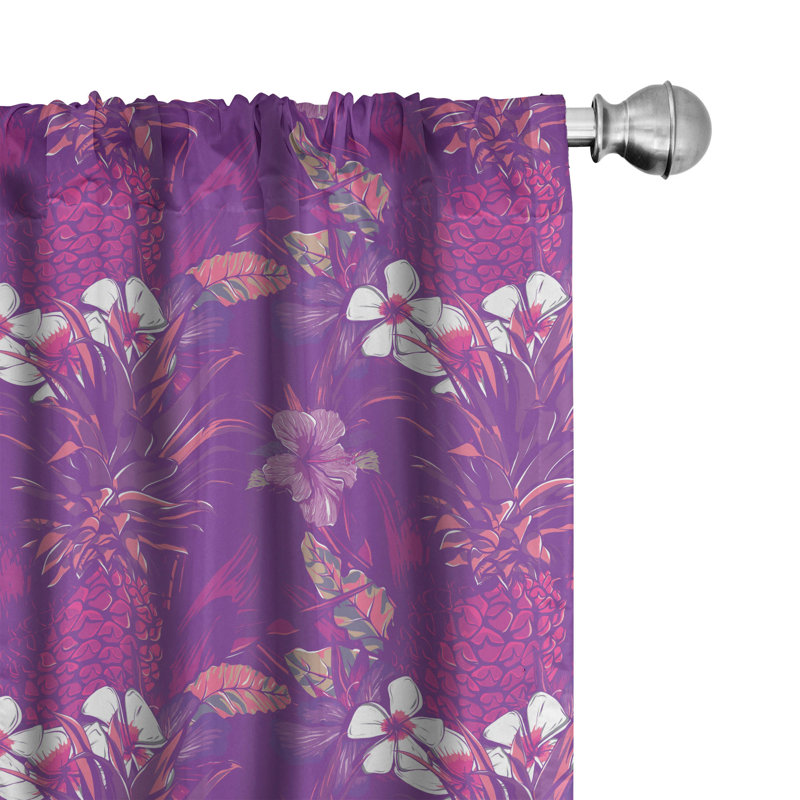 Garden Art Floral Semi-Sheer Rod Pocket Curtain Panels, 28" x 63"
