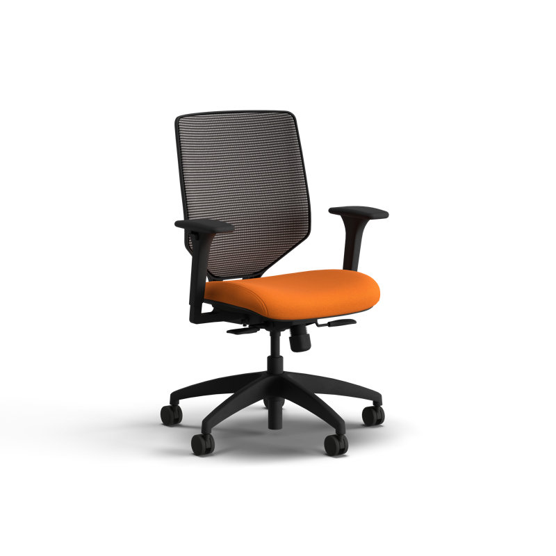 HON Solve Mesh Ergonomic Office Chair, Black Frame, Apricot, Black, Apricot