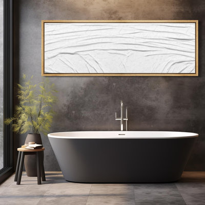«White Abstract Elegant Minimalist», reproduction sur toile