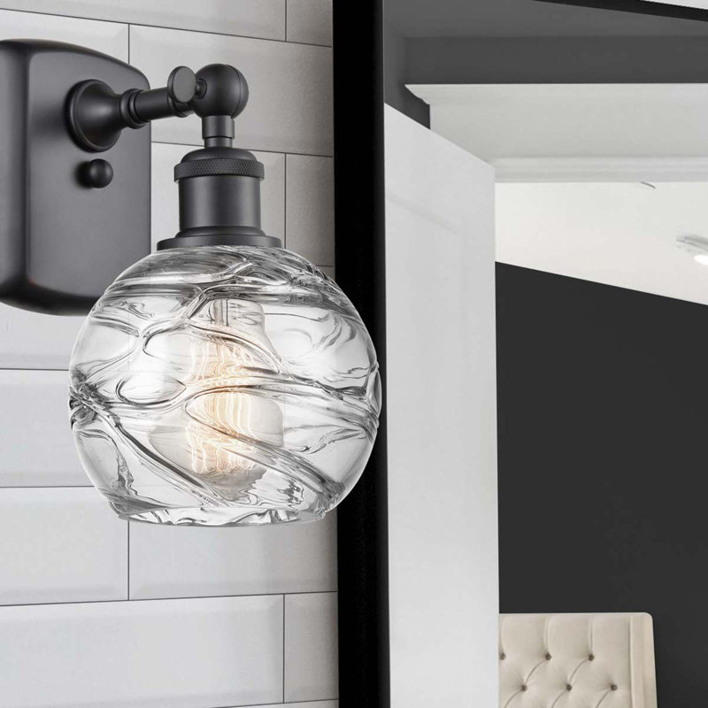 Amira Armed Sconce, 6 Watt Vinage LED Bulb, Matte Black