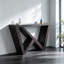 Console décorative moderne Naomi avec pieds en forme de W, table d'appoint étroite en bois pour l'entrée, le salon, le couloir, l'entrée, les petits espaces