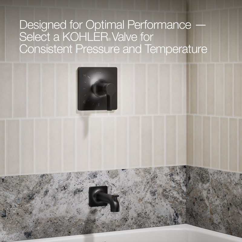 Venza Rite-Temp 1.75 GPM Bath and Shower Faucet Trim Set, Matte Black