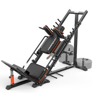 Machine à squat 3-en-1 pour presser et hacher les jambes | Capacité de 1 200 lb, ultra silencieuse, réglage complet