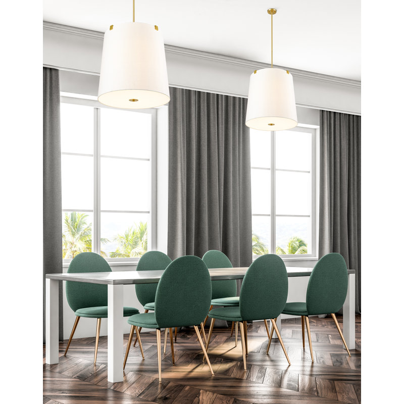 Luminaire suspendu 6 lumières Regene en nickel brossé, Or moderne