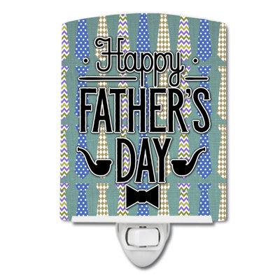 Happy Father's Day Neckties Ceramic Night Light