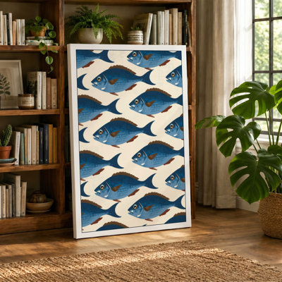 School of Fish Coastal - Wrapped Canvas