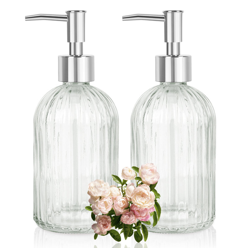 Distributeur de savon en verre 13,5 oz (13,5 oz), Clair / Chrome