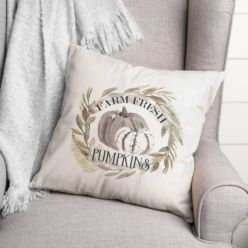  Housse et insert de coussin carré Pumkins in Wreath, H 20 po x l 20 po