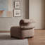 Modern Pet-Friendly Accent Chair with Curved Backrest, Solid Wood Base and Easy-Clean Upholstery-133525562