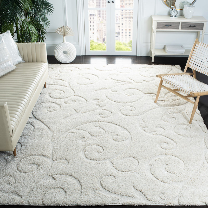Amza Area Rug, Square 4', Light Blue/Cream