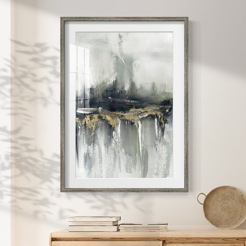 Indyscape et or - impression encadrée, H 19,5 po x l 16,5 po, Vieilli