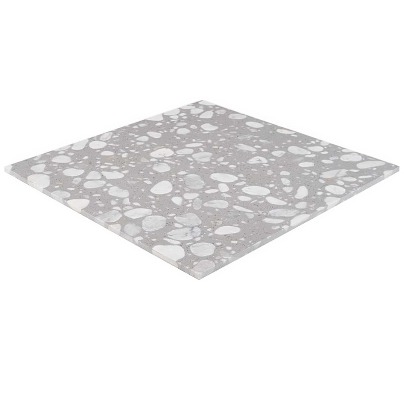 Terrazzo Italy Sacra 24x24 Honed Marble Tile, Sacra Grigio Gray