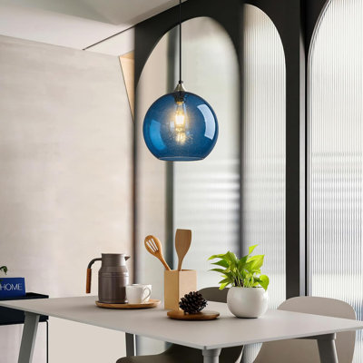 Blue Glass Pendant Light