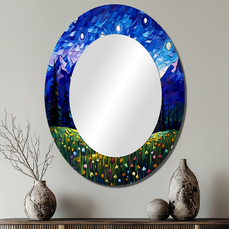 Medan - Miroir paysager en métal, 40 po x 30 po