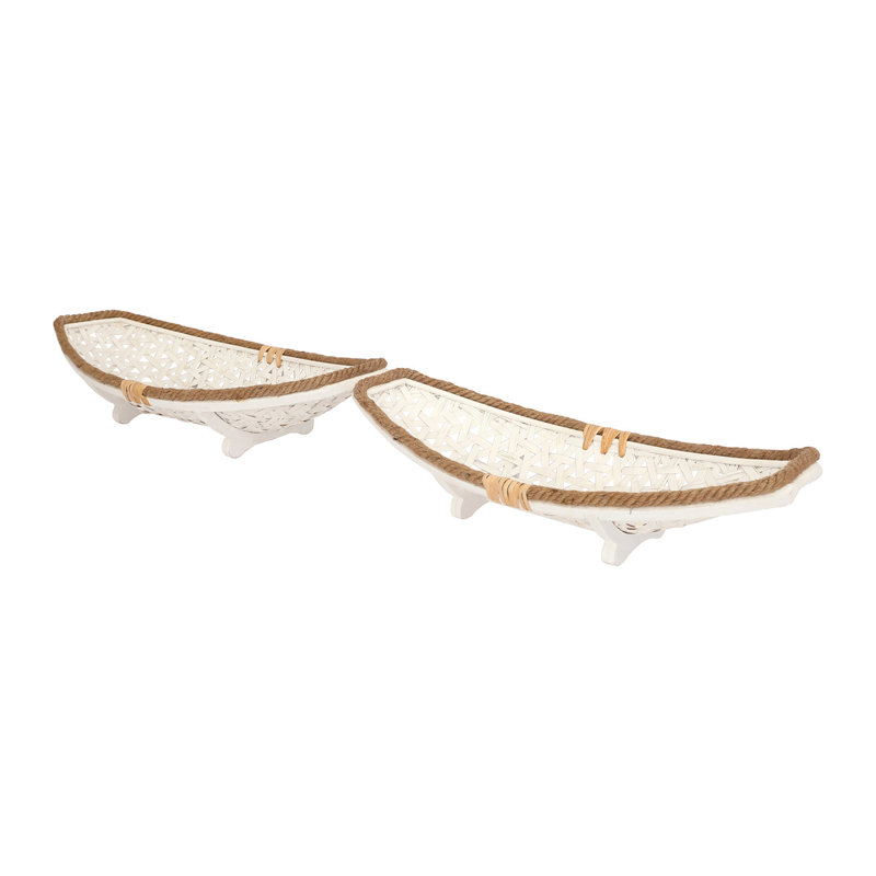 Luna Metal Boho Rattan Weaved Tabletop Set