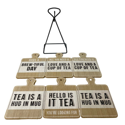 Wood 6 Piece Coaster Set