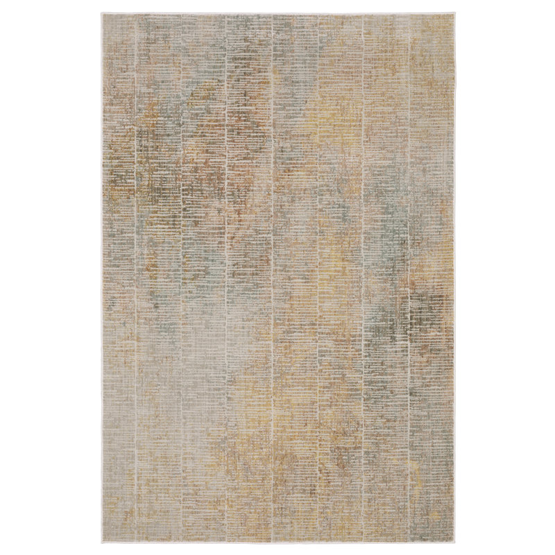 Michels Distressed Stripe Beige/ Multi Area Rug, Rectangle 5'3" x 7'7"