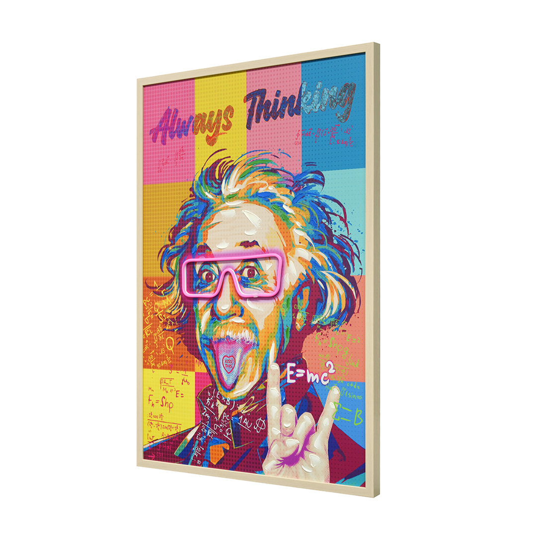 Ener-J Unisex Multicolor Einstein Follow Your Dreams Led Light Up Wall Art Office Decor 63X93cm | : Medium - Image 2