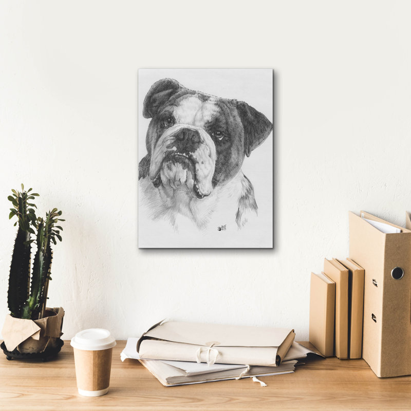«American Bulldog» par Barbara Keith, H 16 po x l 12 po x P 0,75 po