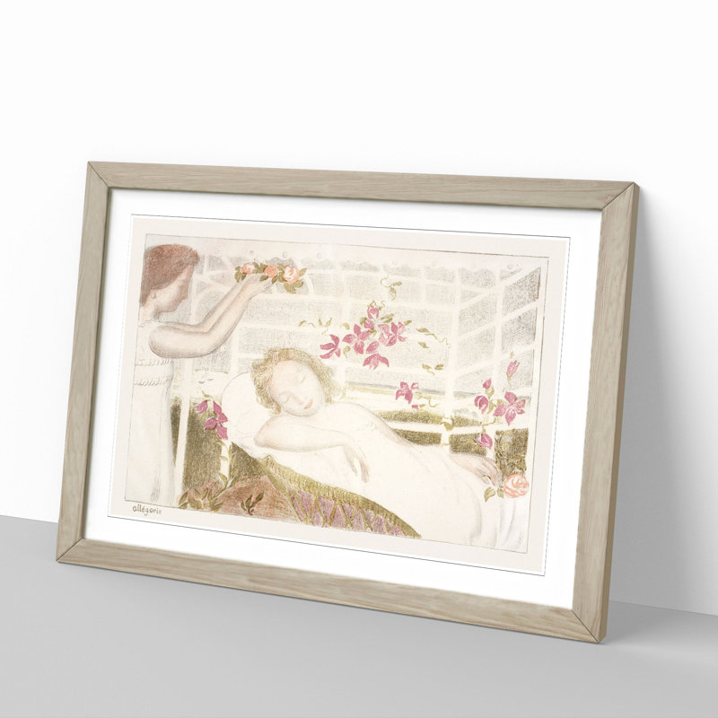 Allegory by Maurice Denis - Picture Frame Painting, Oak Framed, 36cm H x 48cm W x 2cm D