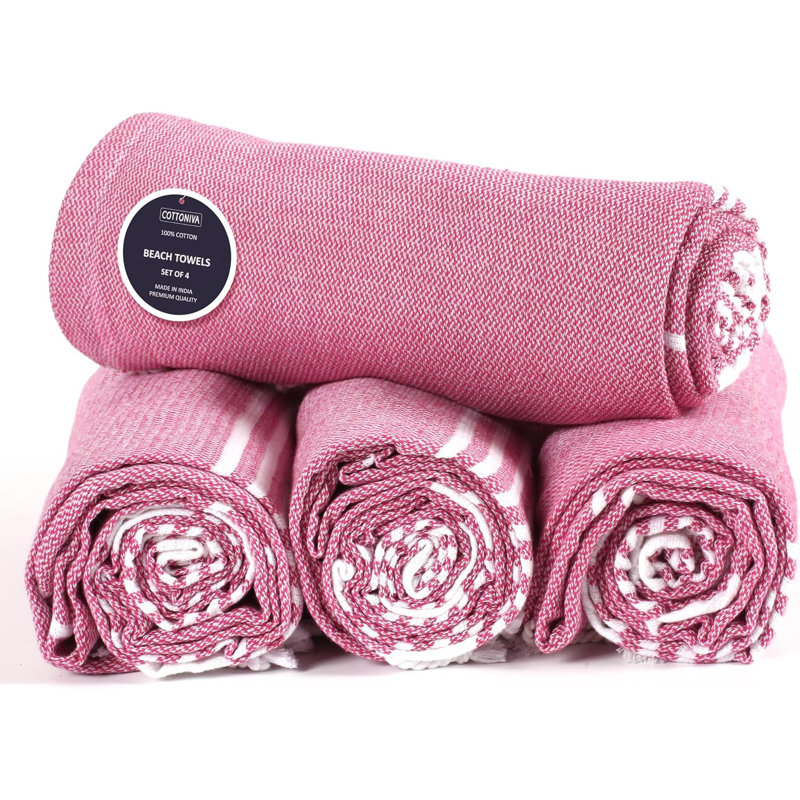Meini Cotton Beach Towel, Pink