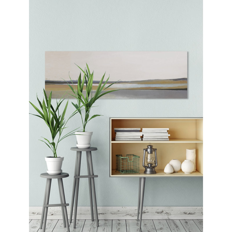 Gray Dunes IV - peinture panoramique sur toile tendue, H 15 po x l 15 po x P 1,5 po