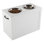 Gamelles surélevées PETMAKER en acier inoxydable (2 pièces) avec rangement - Capacité de 1,5 litre pour la nourriture ou l'eau (blanches)