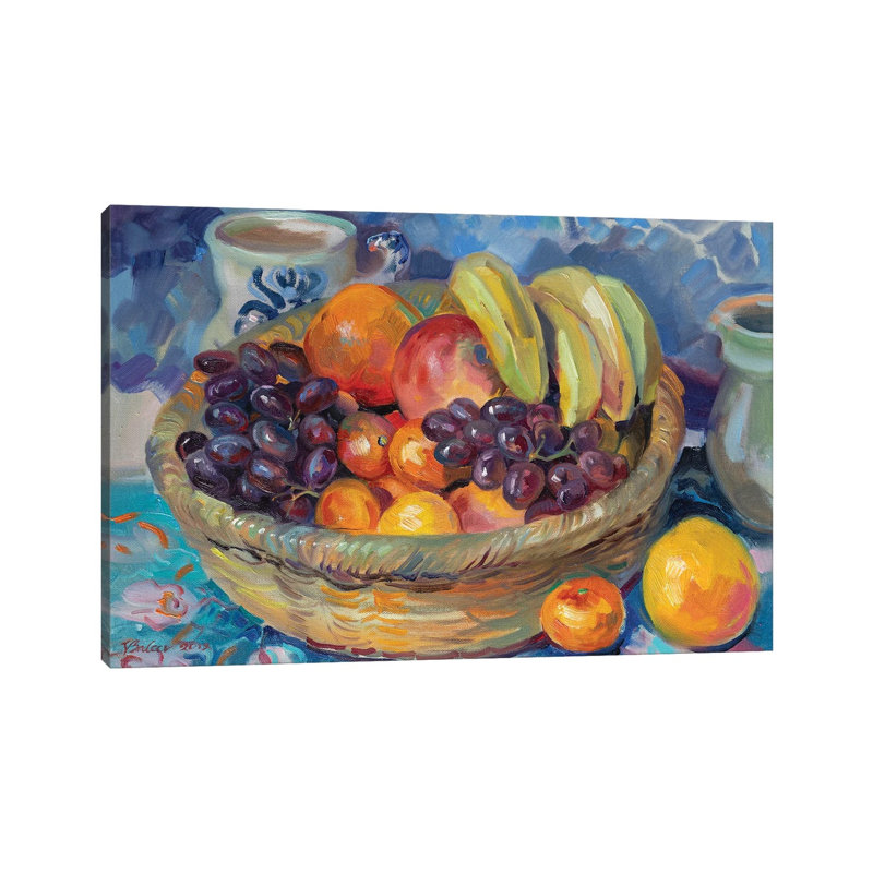 Fruit Basket 1 Piece Wrapped Canvas Painting, 30.48 cm H x 45.72 cm W
