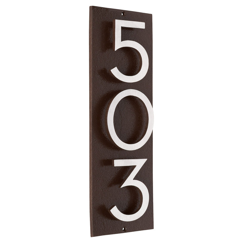 Plaque d'adresse murale sur 1 ligne, Bronze romain / deux tons, Oui