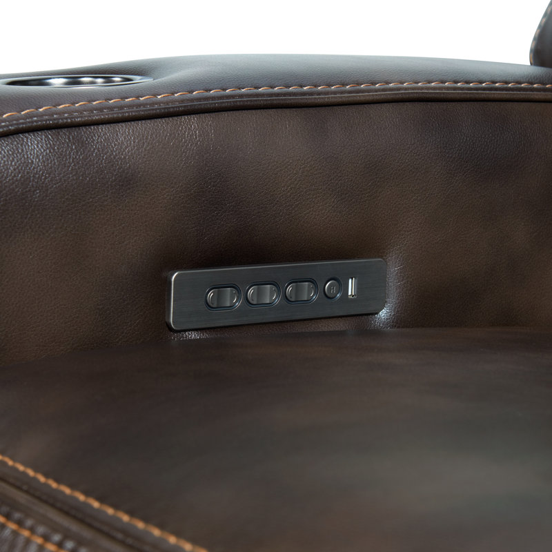 Silhouette Dual-Power Recliner with Dual-Power Recline & Headrest, Bolero Coffee Faux Leather