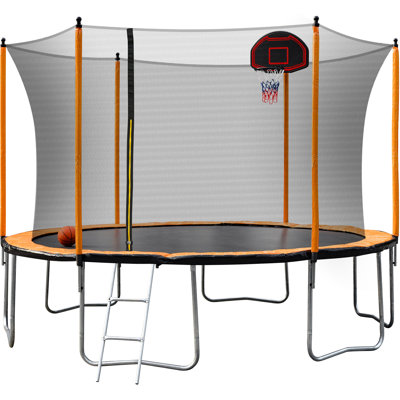 Trampoline de cour arrière 15 'avec enceinte sécuritaire