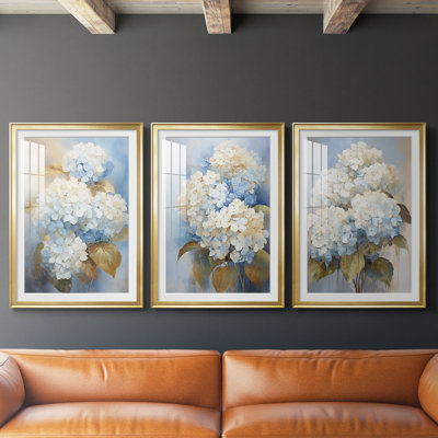 FLORAL Series Cxxvi - Impression encadrée sur mesure de qualité supérieure - 3 pièces