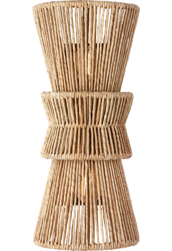 Antigua 20" Sconce in Natural Abaca, Bronze