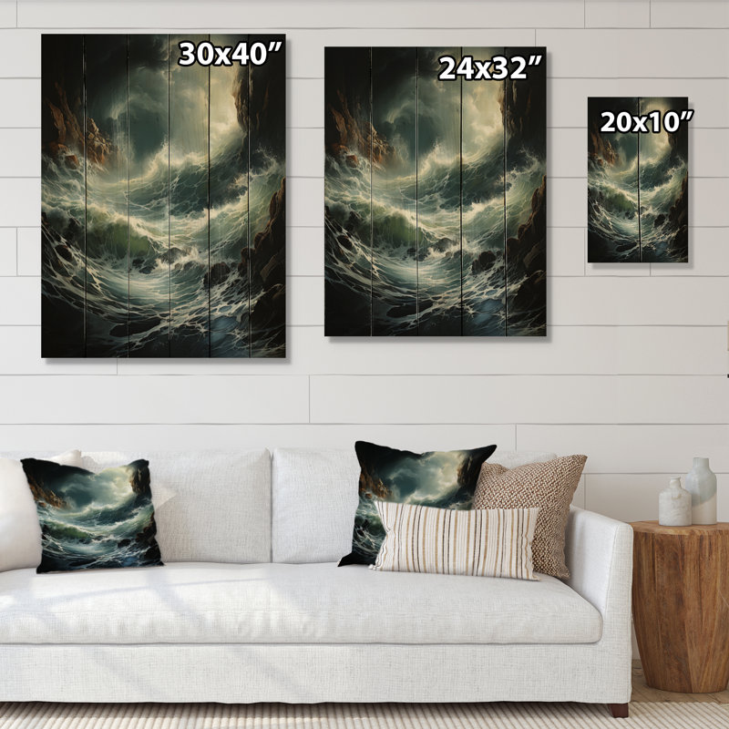 Stormy Seas Beauty IV sur bois, H 20 po x l 10 po x P 0,78 po