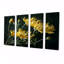 Forsythia jaune à fleurs jaunes - art mural floral pour le salon, 4 pièces-650314778