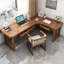 Bureau d'angle moderne et simple en L avec tiroirs-386245703-386246073