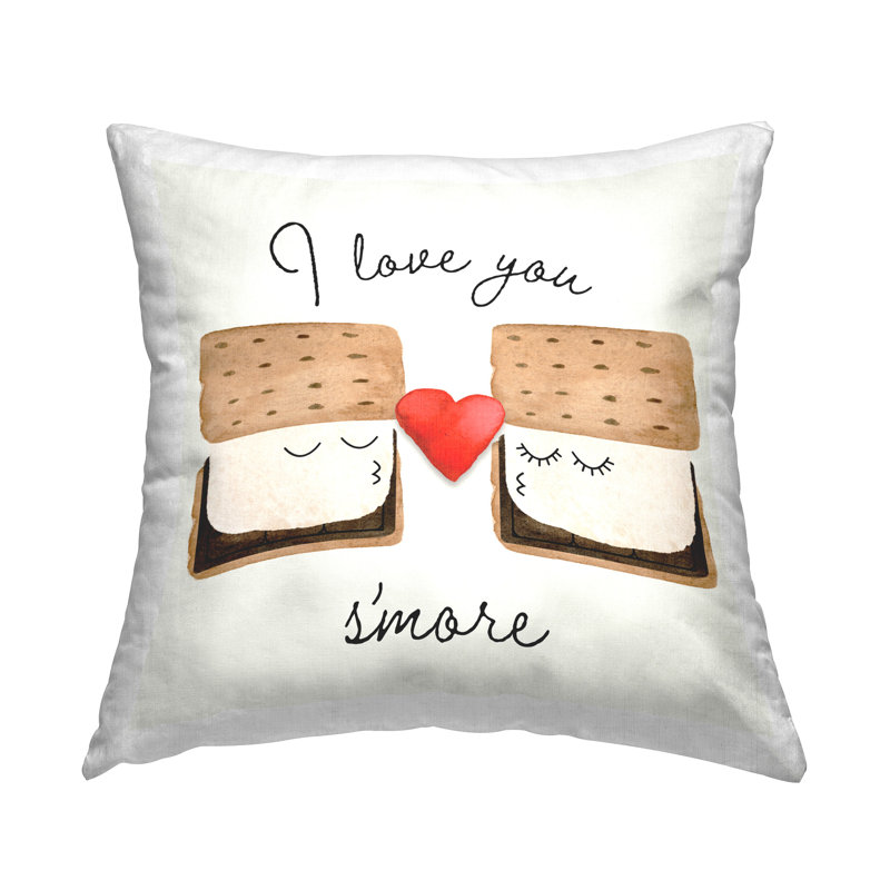 Coussin décoratif imprimé Love You S'more par Corrine Rose Design