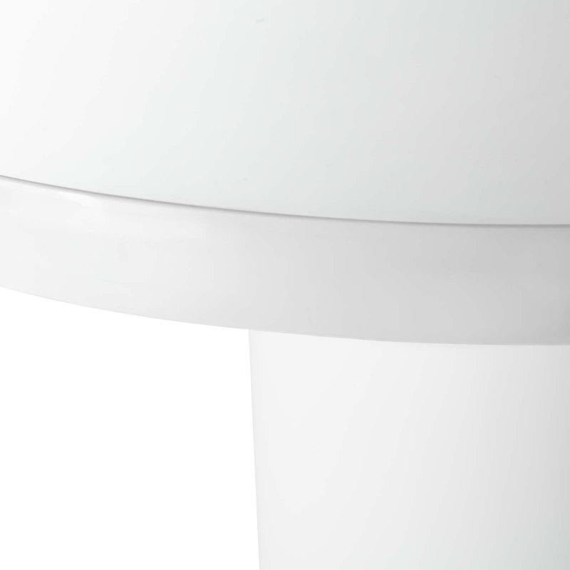 Modern 60" Round High Gloss White MDF Dining Table
