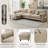 ?L-Shaped Modular Sectional Sofa, 4-Seat Chenille Couch with 31.5" Wide Seats, USB/Type-C Charger & Storage Ottoman?-1274727346
