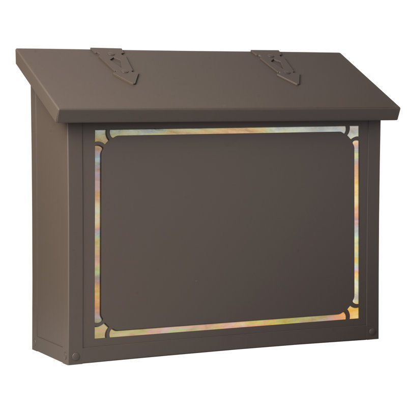 Monarch Metal Wall Mounted Mailbox, Powder Coat Bronze/Gold Iridescent