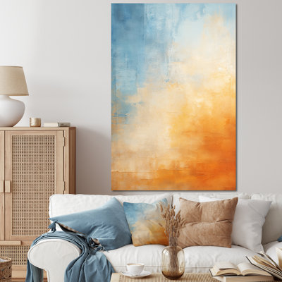 Art mural bleu et orange Mirage of the Desert II - Tachisme
