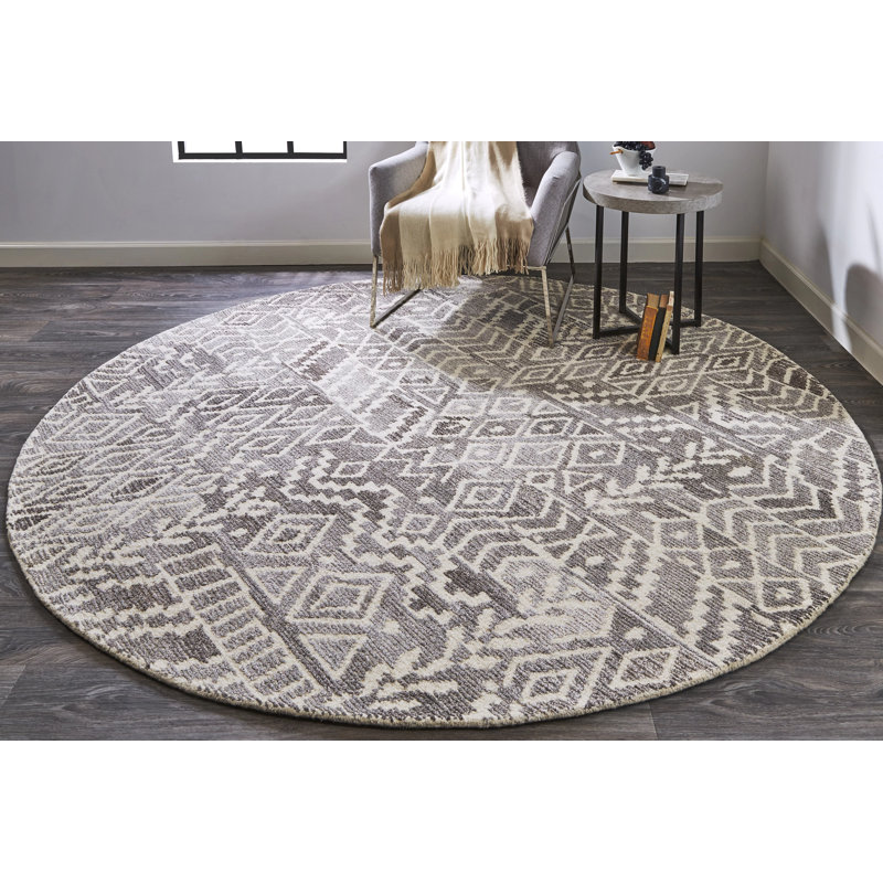 Amirah Wool Geometric Indoor Rug, Round 10'