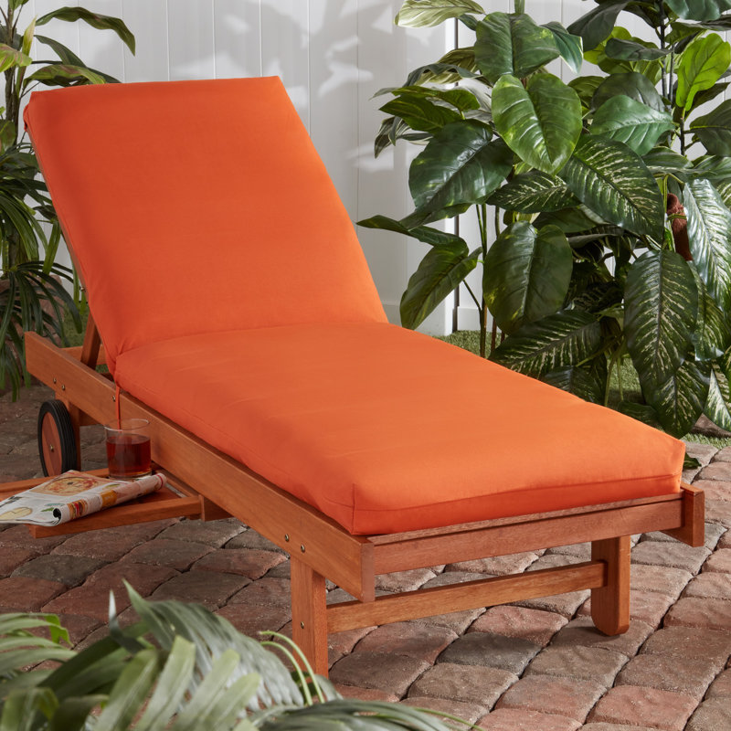 Outdoor Chaise Lounge Chair Cushion, Rust