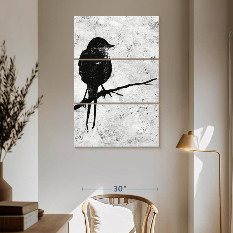 Silhouette d'oiseau de nuit I, H 65 po x l 42 po