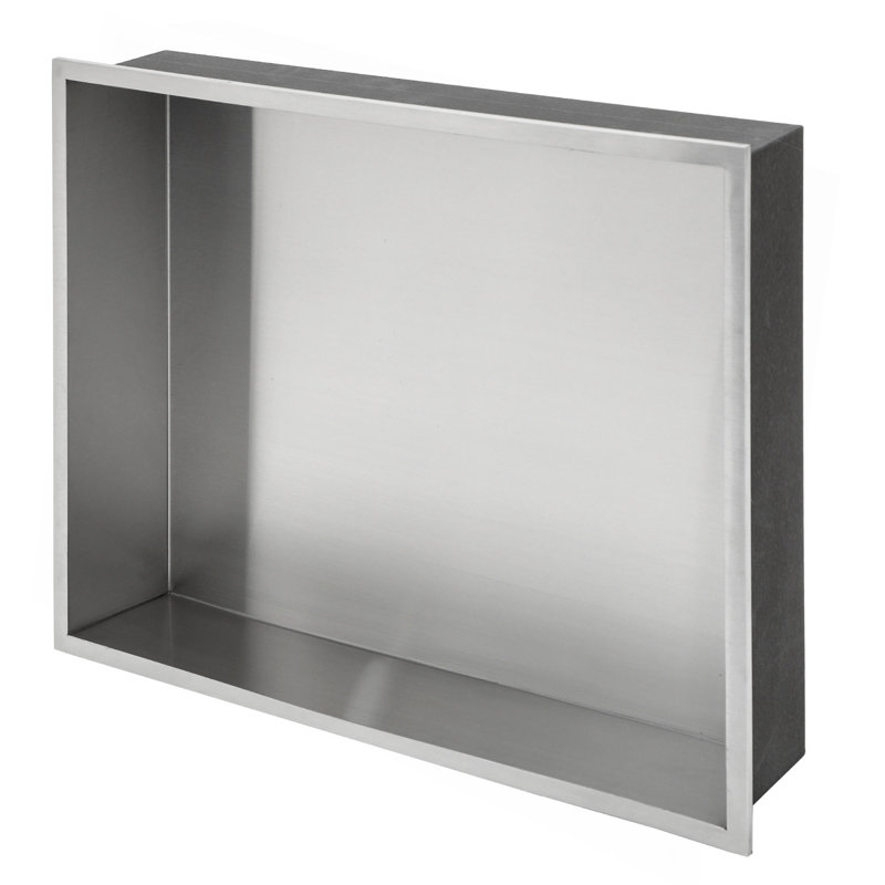 19" X 15" Stainless Steel Shower Niche, 3.94" H x 15" W x 19" D, Brushed Nickel